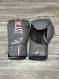 Used - Everlast Elite 2 Boxing Gloves - Grey/Pink (12oz) - Like New
