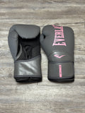 Used - Everlast Elite 2 Boxing Gloves - Grey/Pink (12oz) - Like New