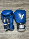 Used - TITLE Boxing Carmelo Leather Gloves - Blue (14oz)